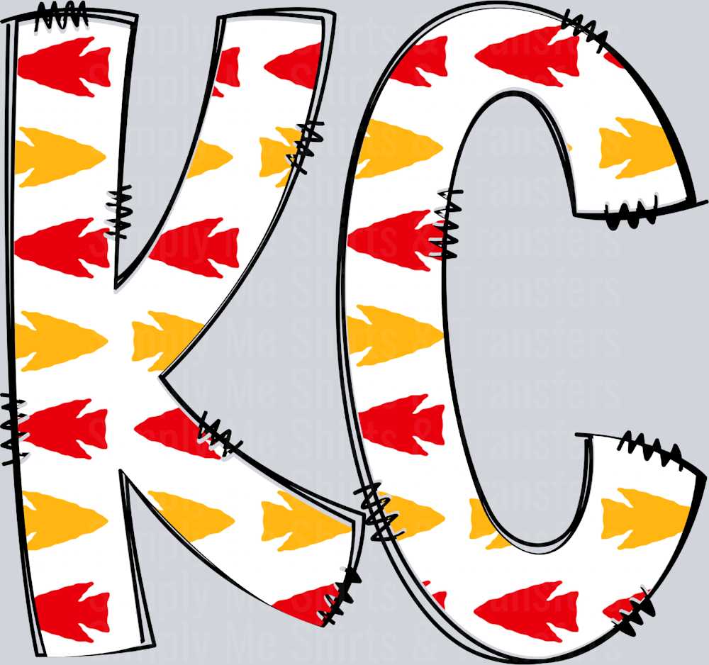 KC Arrowhead Doodle Wht