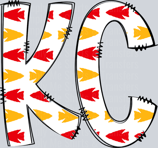 KC Arrowhead Doodle Wht