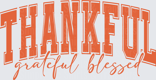 Thankful Grateful Blessed Orange