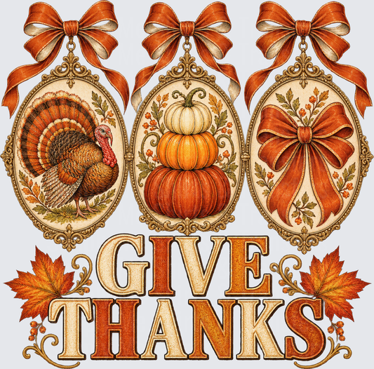 Give Thanks Coquette Stacked Pumpkins