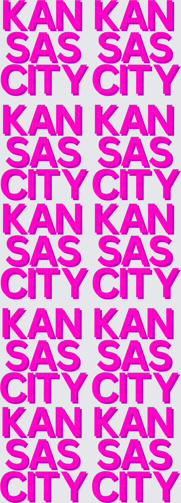 Kansas City Repeating Text Pattern Hot Pink Typography