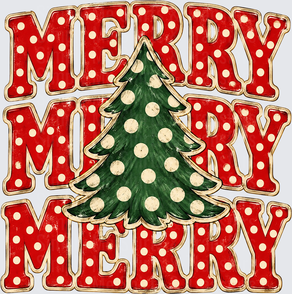 Polkadot Merry Christmas Tree