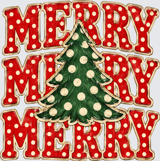 Polkadot Merry Christmas Tree