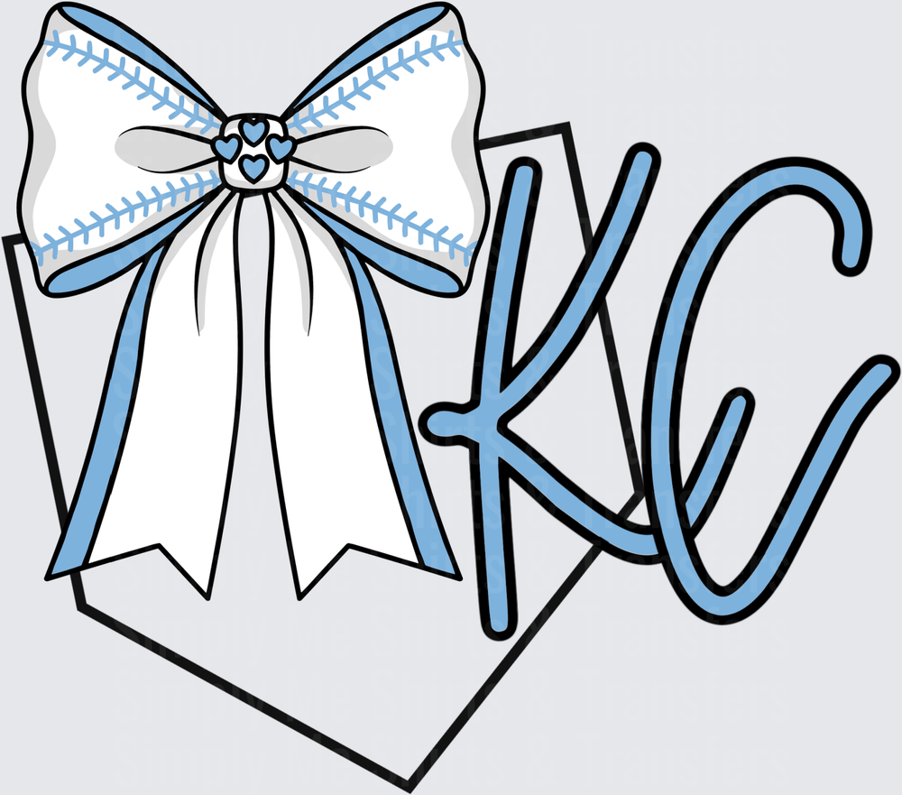 Baseball Bow Love Heart Home Plate Design