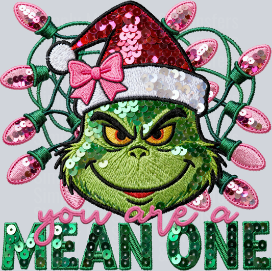 you are a mean one faux sequin