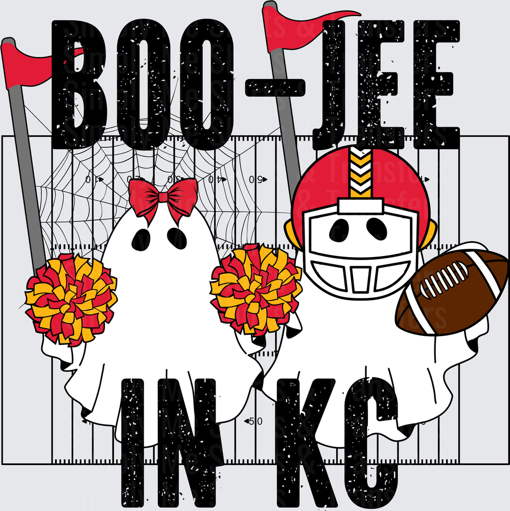 BOO-TIFUL Football Halloween Ghost Cheerleader and Player Design