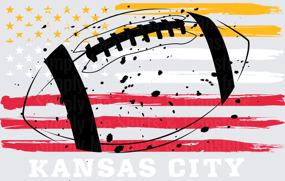 Football with American Flag Stars and Stripes Patriotic Design