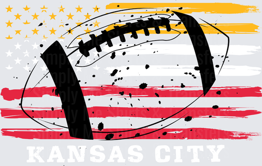 Football with American Flag Stars and Stripes Patriotic Design