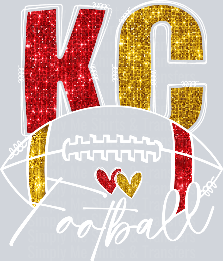 KC Football Sparkle Wht