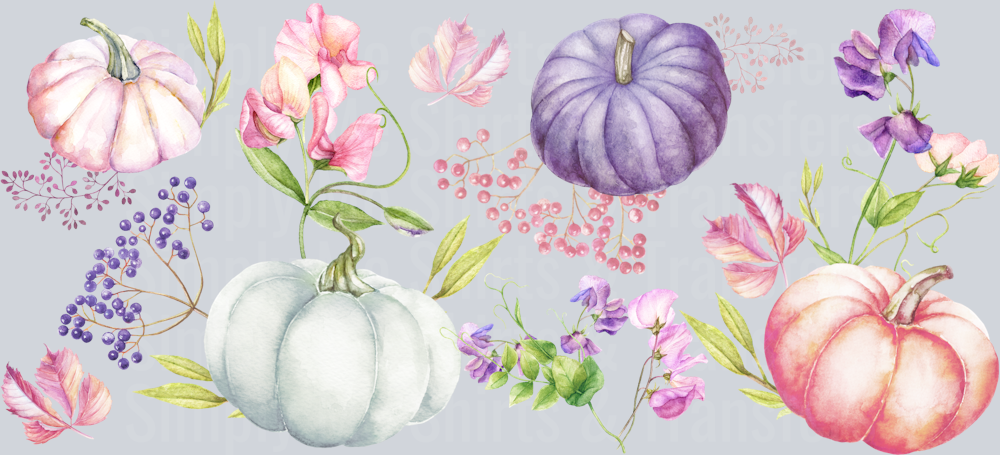 Sweet peas & pumpkins 16oz glass wrap