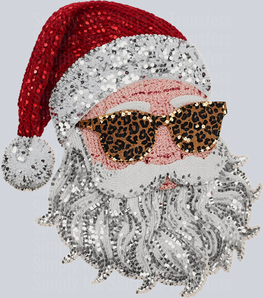 SANTA FAUX SEQUINS LEOPARD GLASSES
