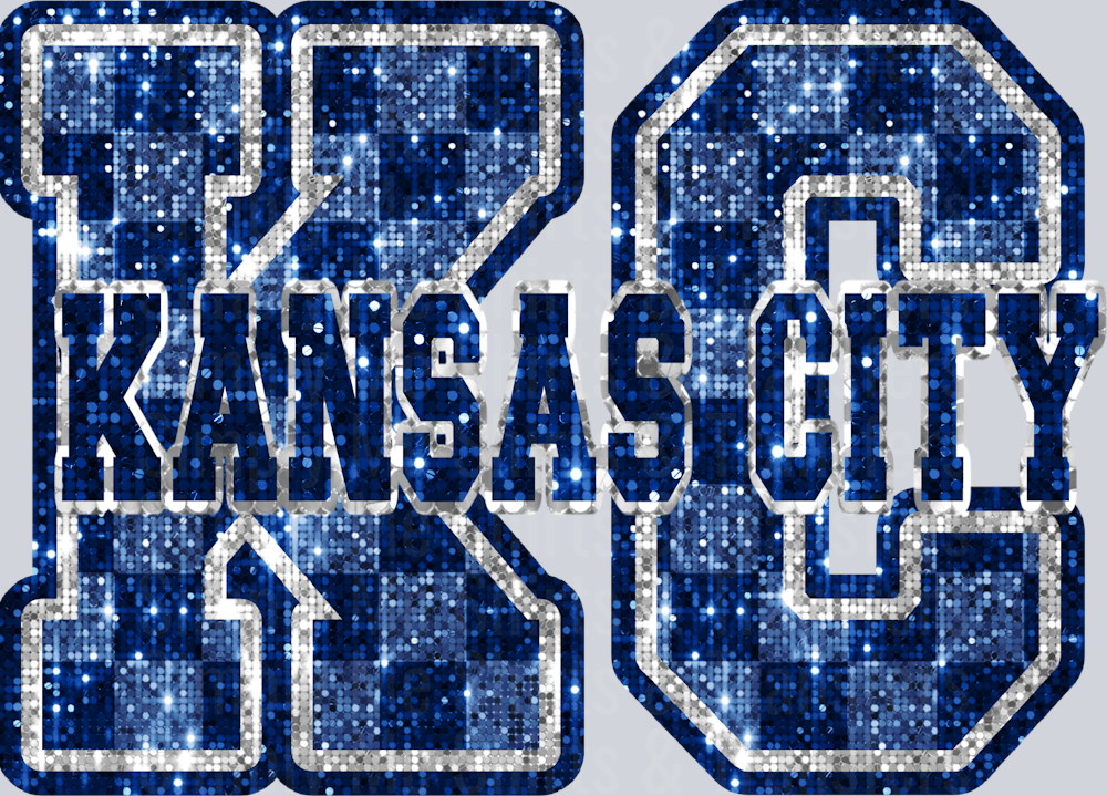 Blue KC Check Sparkle