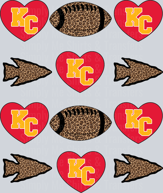 Chiefs Leopard Hearts