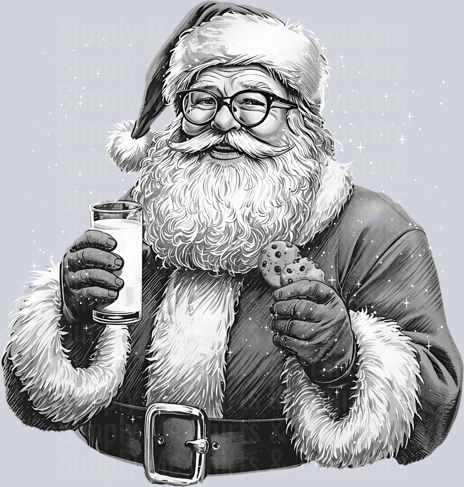 SANTA BLACK AND WHITE MILK AND COOKIES