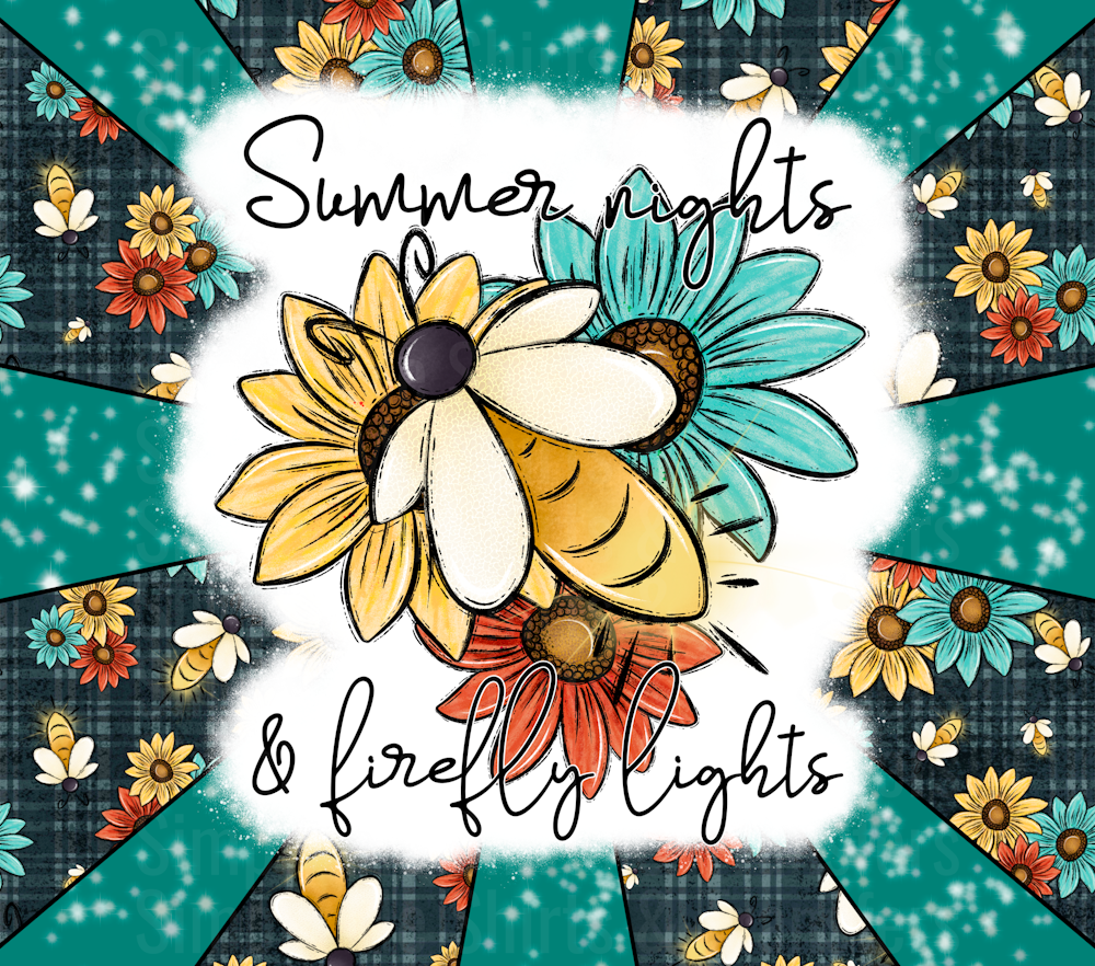 summer nights firefly lights 20 oz tumbler wrap