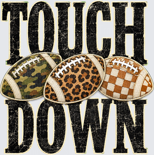 Touchdown Camo, Leopard, Checkered Football
