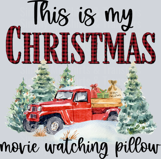 christmas farm truck pillow
