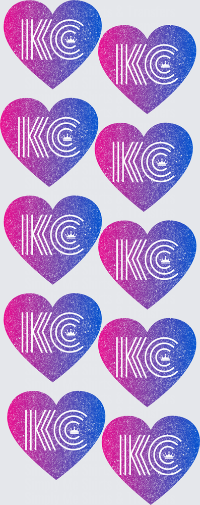 Kansas City Hearts Purple Pink Gradient Glitter Pattern