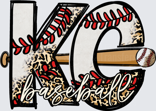 Baseball Number 13 with Leopard Print and Script Text