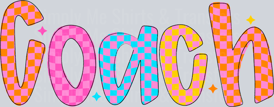 COACH COLORFUL CHECKERED DOODLE