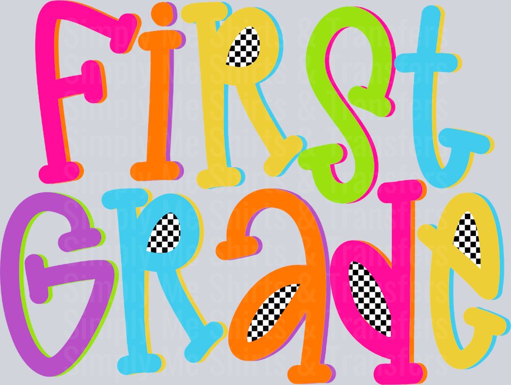 FIRST GRADE COLORFUL CHECKERED