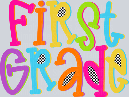FIRST GRADE COLORFUL CHECKERED