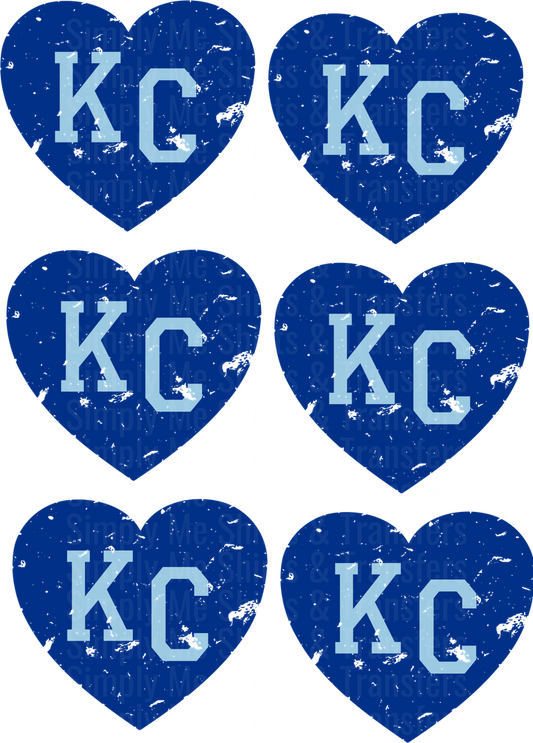 KC Heart Vintage Distressed Kansas City Blue