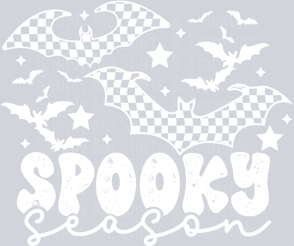 SPOOKY SEASON BATS WHITE FONT