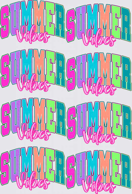 Summer Vibes Colorful Rainbow Text Design