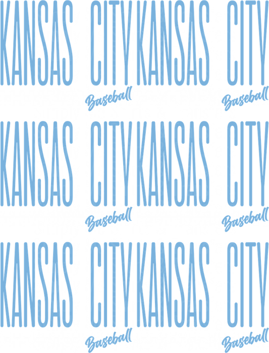 Kansas City Baseball Typography Pattern in Blue