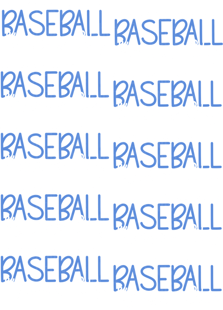 Blue Baseball Text Pattern Repeating Design