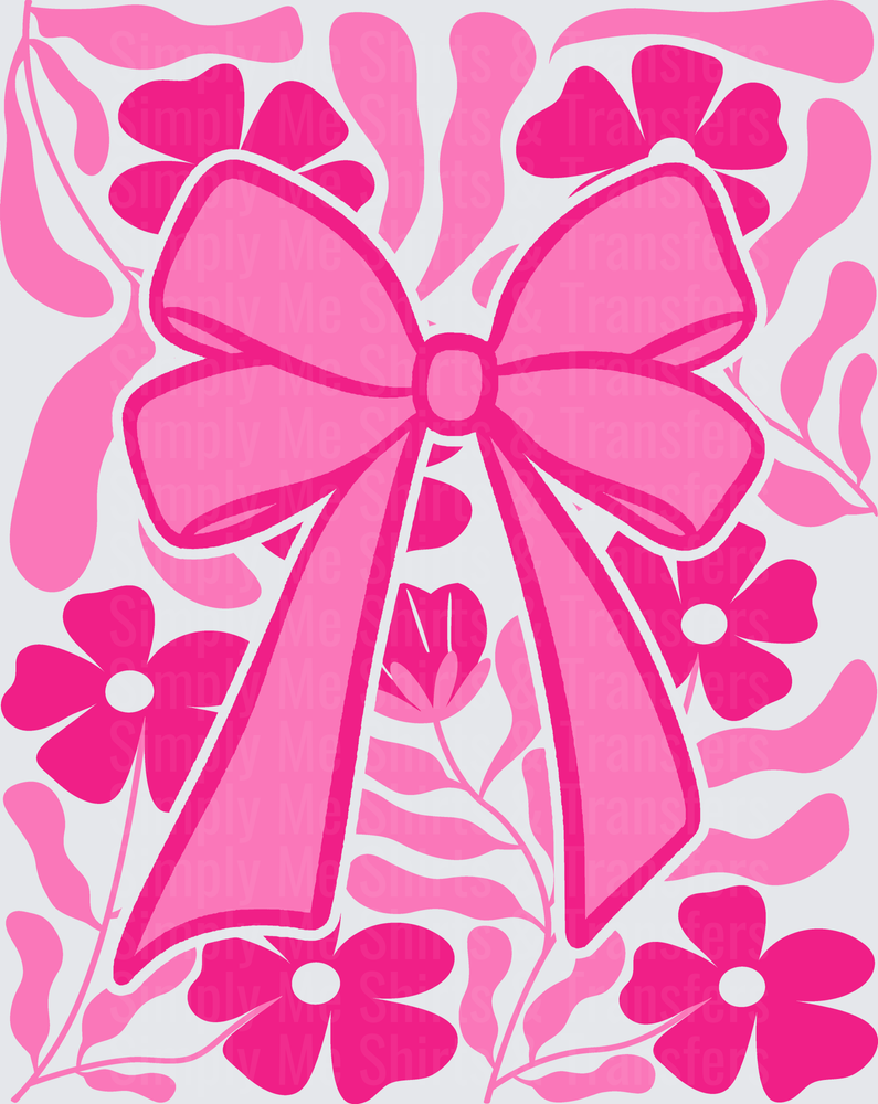 Pink Ribbon and Flowers