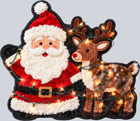 Santa Reindeer Faux light up PNG